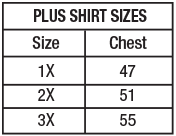 Women's Plus Size Uniform Shirt Chart